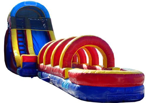20'H Rainbow Screamer Slide w/ Slip n Splash