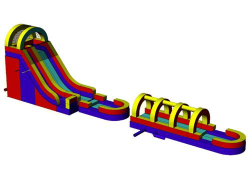 20'H Rainbow Screamer Slide w/ Slip n Splash