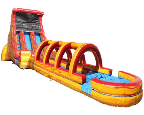 19'H 2-Lane Volcano Screamer Slide w/ Slip n Splash