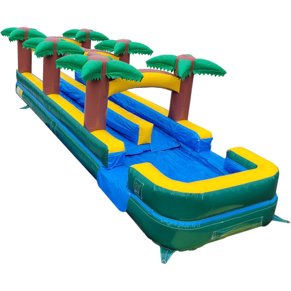 19'H 2-Lane Palm Tree Screamer Slide w/ Slip n Splash