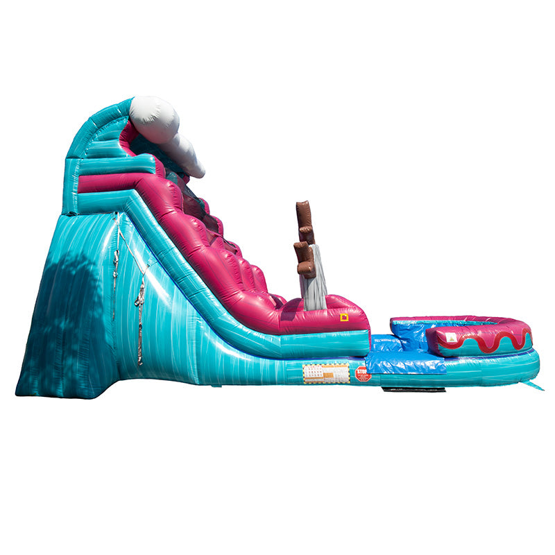 19'H Pink and Blue Wave Slide Wet n Dry