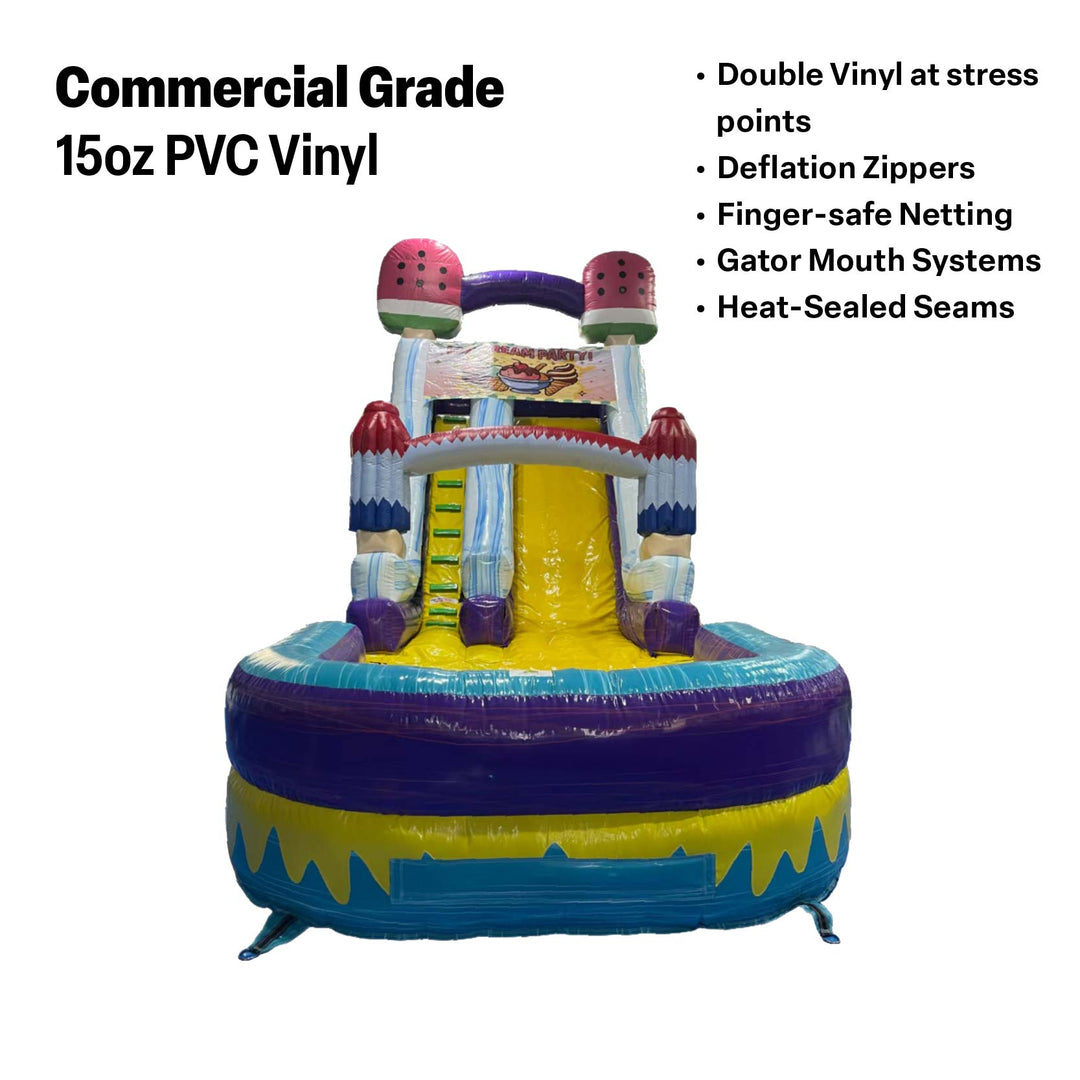 19'H Ice Cream Slide Wet n Dry with Removable Art Panel