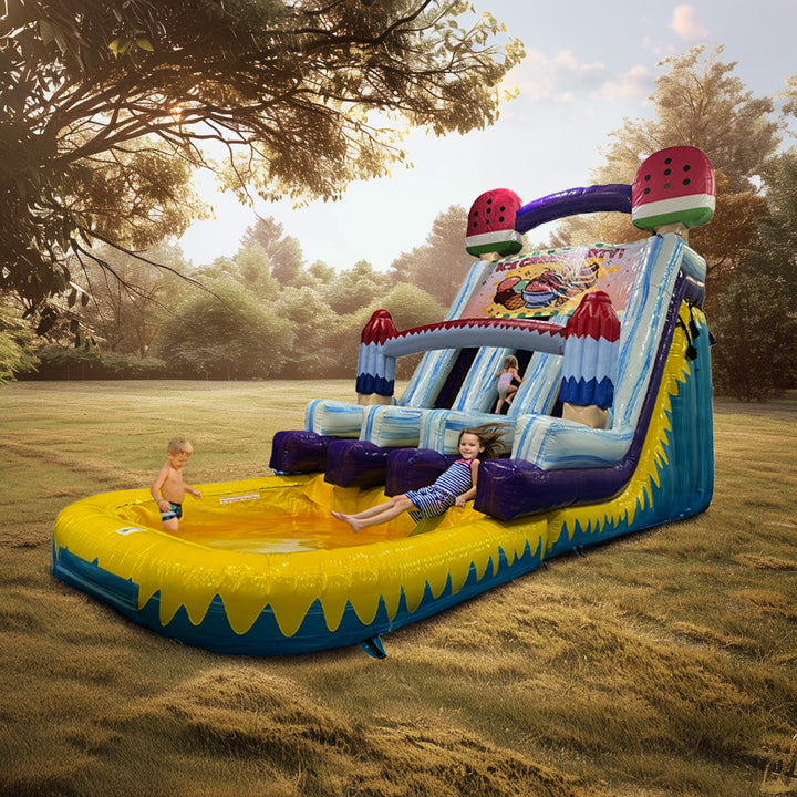 19'H Dual Lane Ice Cream Water Slide