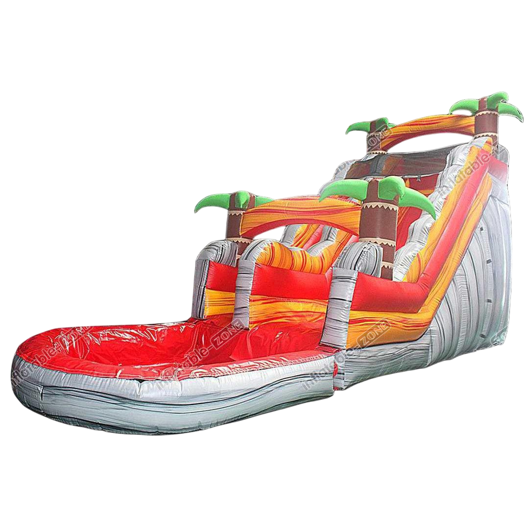 Tropical Lave Rush (18') Water Slide with Pool