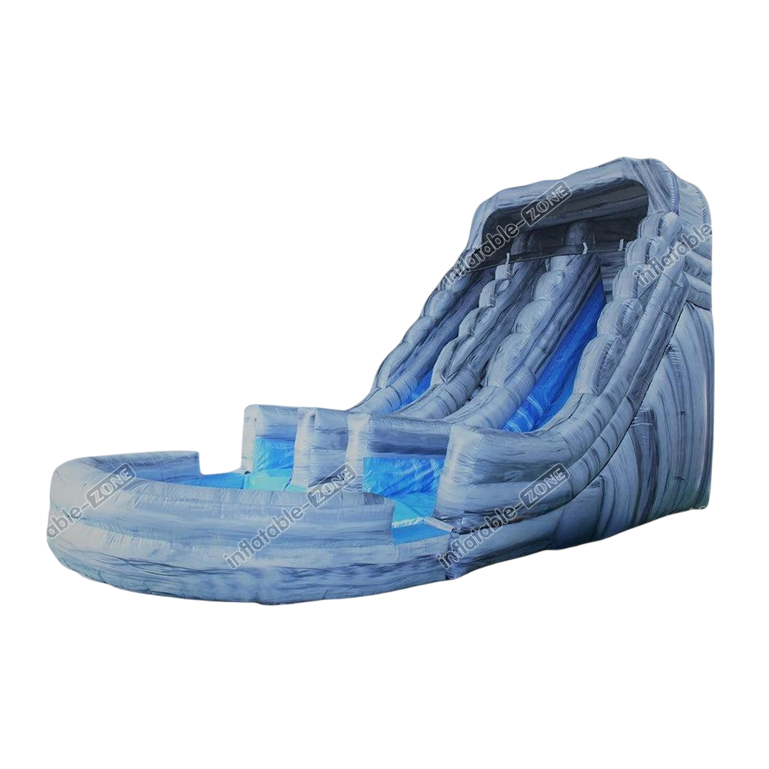 Marble Double Water Slide - Commercial Inflatable Splash Slide for Pool