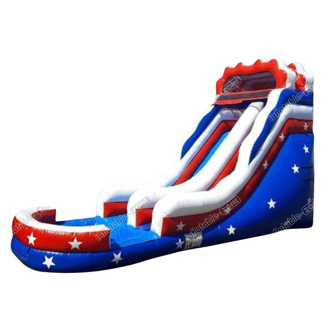 Large Inflatable Water Slide with Pool - Backyard Sports Stars and Stripes Fun