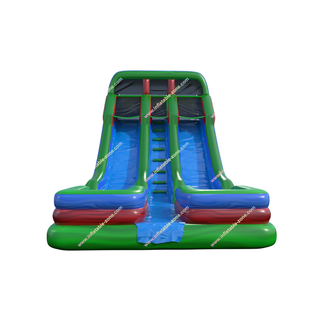 Commercial Aqua Splash Double Lane Water Slide - Exciting Outdoor Inflatable Play Structure