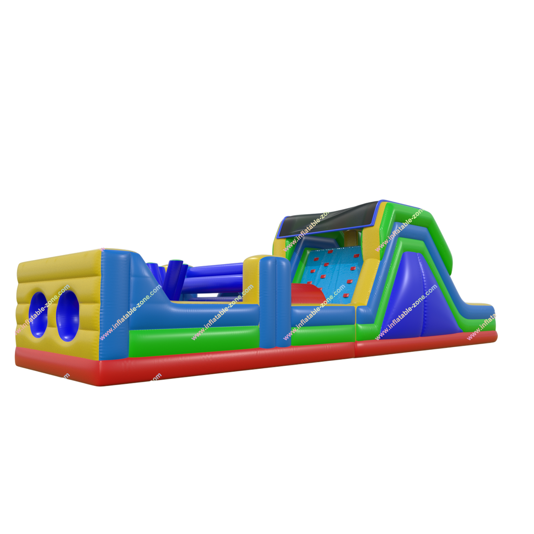 Inflatable Obstacle Course - Large Rock Climbing Wall  Slide