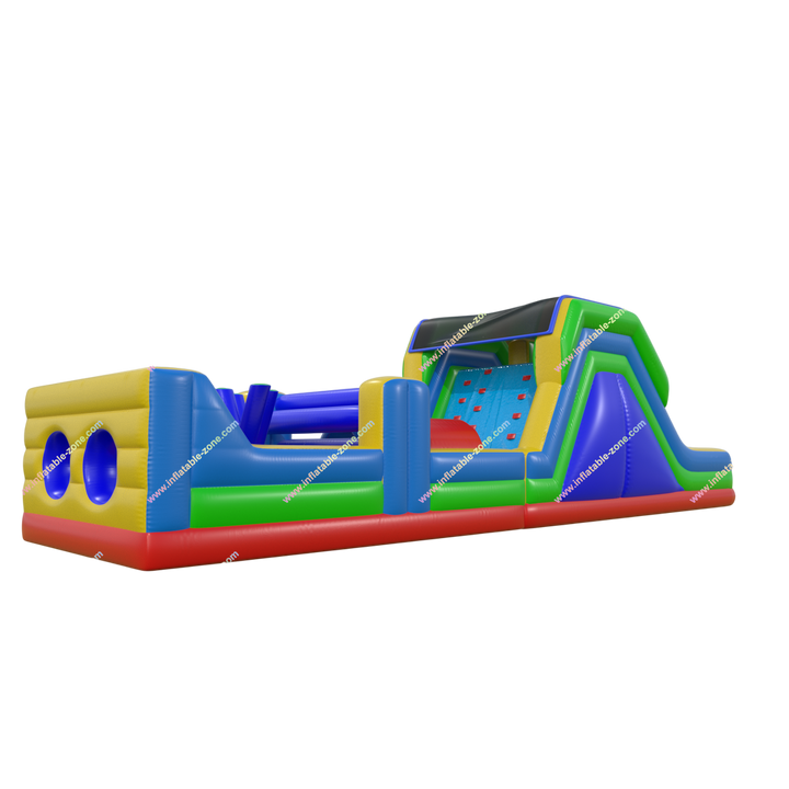 Inflatable Obstacle Course - Large Rock Climbing Wall  Slide