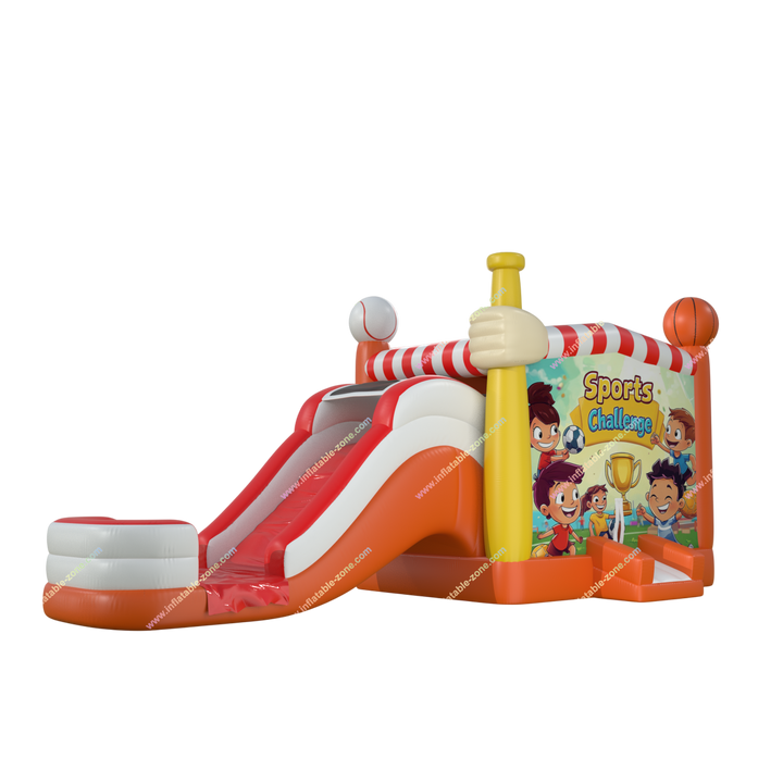 Water Slide and Bouncy Castle Combo - Inflatable Sports Party Bounce House