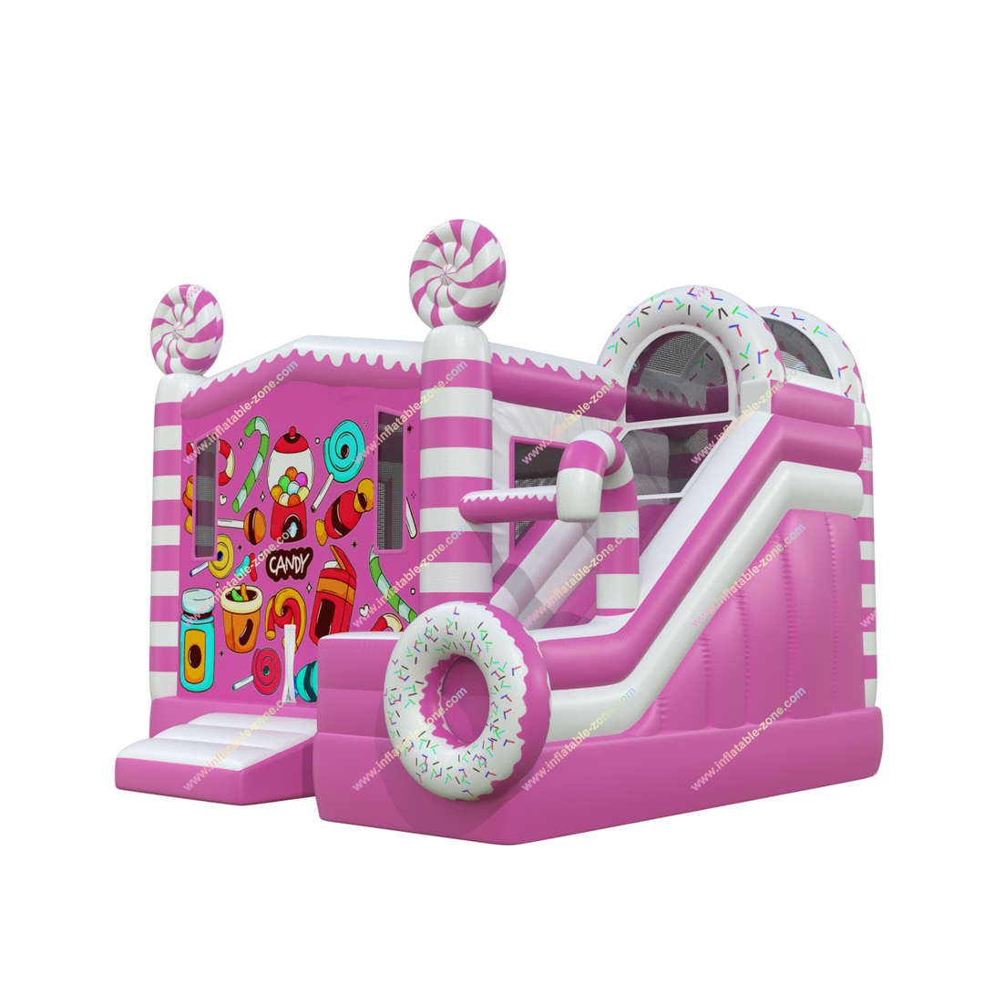 Candy Land Bounce House Combo with Slide - Inflatable Party Fun for Kids