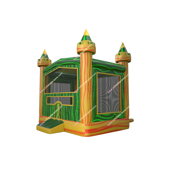 Jungle Castle Inflatable Bounce House - Yellow  Green Jumper for Parties and Rentals