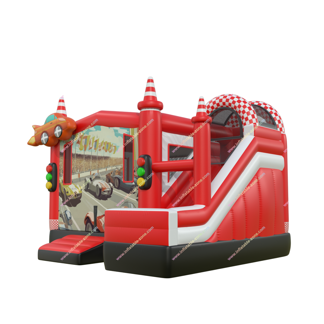 Race Car Bounce House Combo with Slide - Inflatable Kids Play Castle