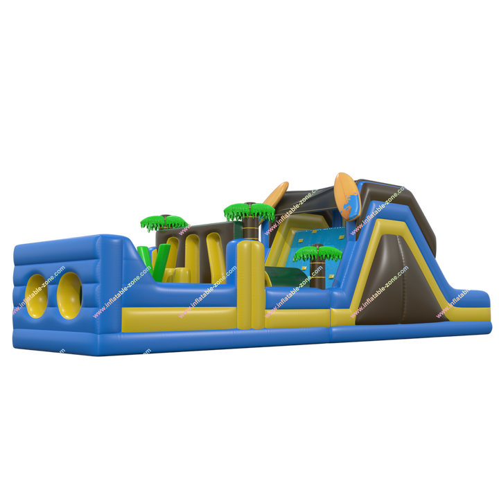 Inflatable Obstacle Course with Climb Slide - Fun Race Game for Kids