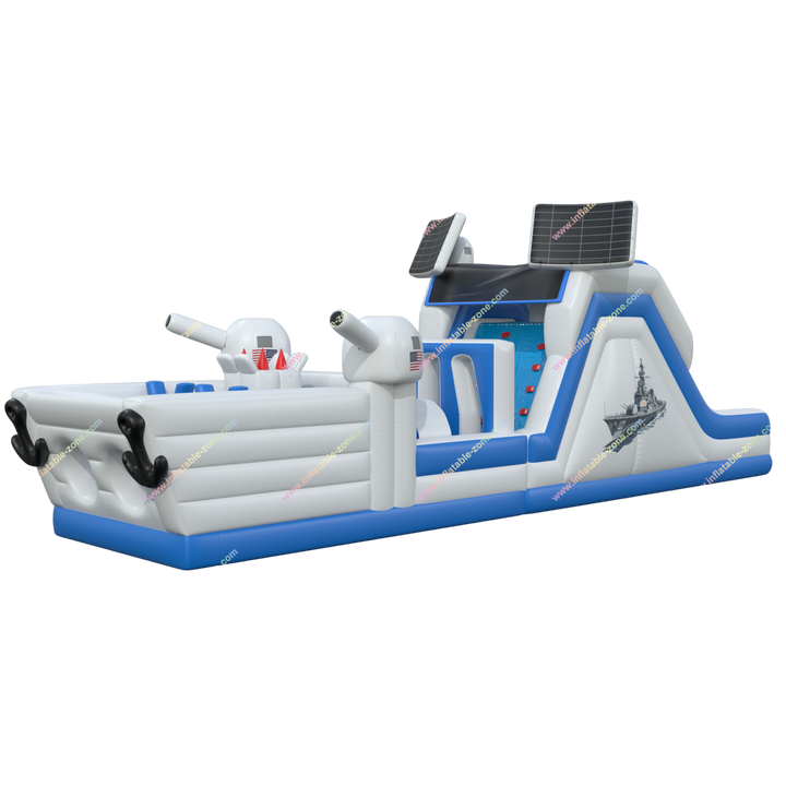 Patriotic Inflatable Obstacle Course - Backyard Battleship Adventure