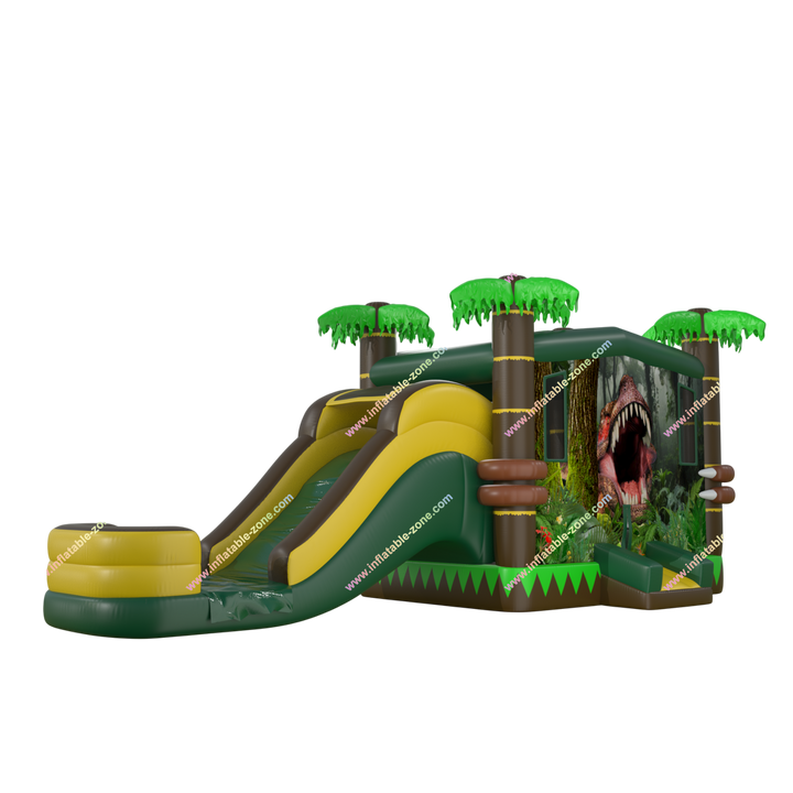 Tropical Bounce House Water Slide Combo - Summer Party Inflatable