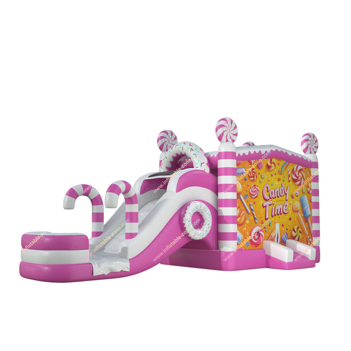 Candy Time Inflatable Water Slide Combo - Jumping House Bouncy Castle