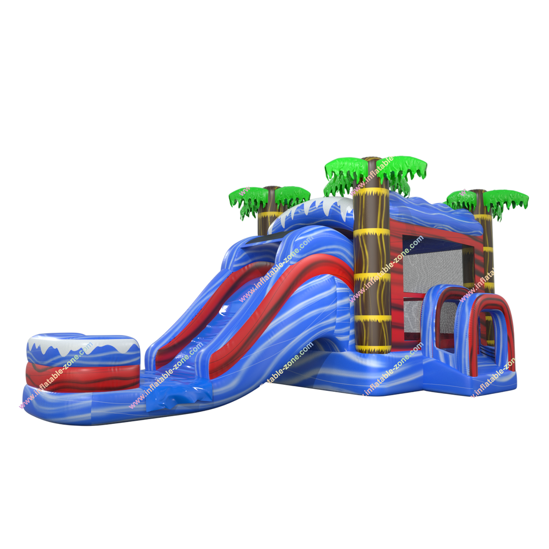 Palm Tree Bounce House with Slide - Inflatable Combo Bouncy Castle for Kids