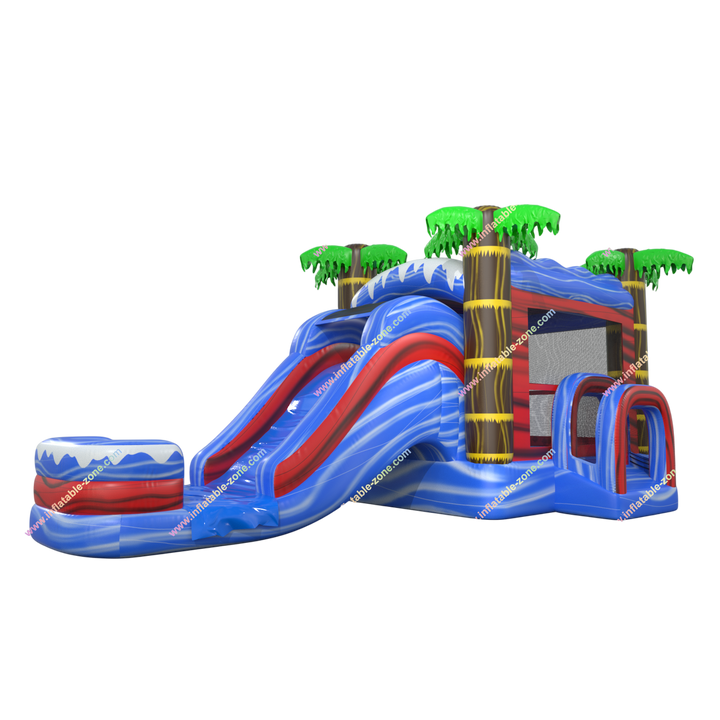 Palm Tree Bounce House with Slide - Inflatable Combo Bouncy Castle for Kids