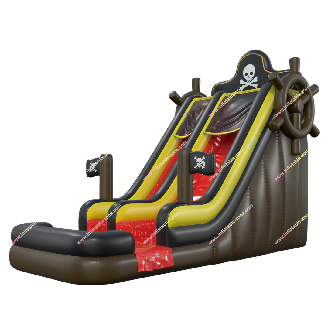 Inflatable Pirate Ship Water Slide with Pool - Fun Soft Play Area for Kids