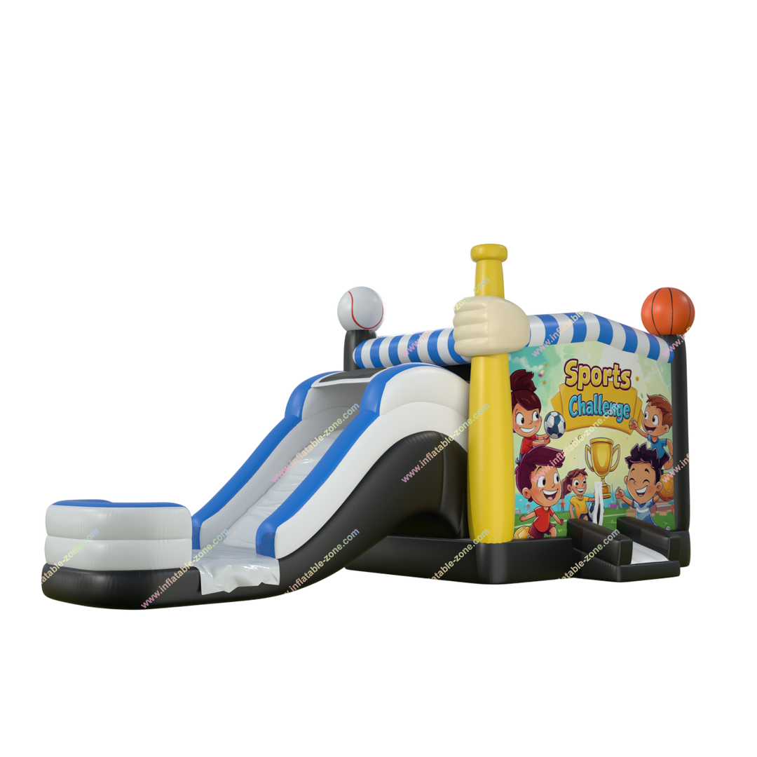 Inflatable Water Slide Bounce House Combo - Fun Jumping Castle for Sport Challenges