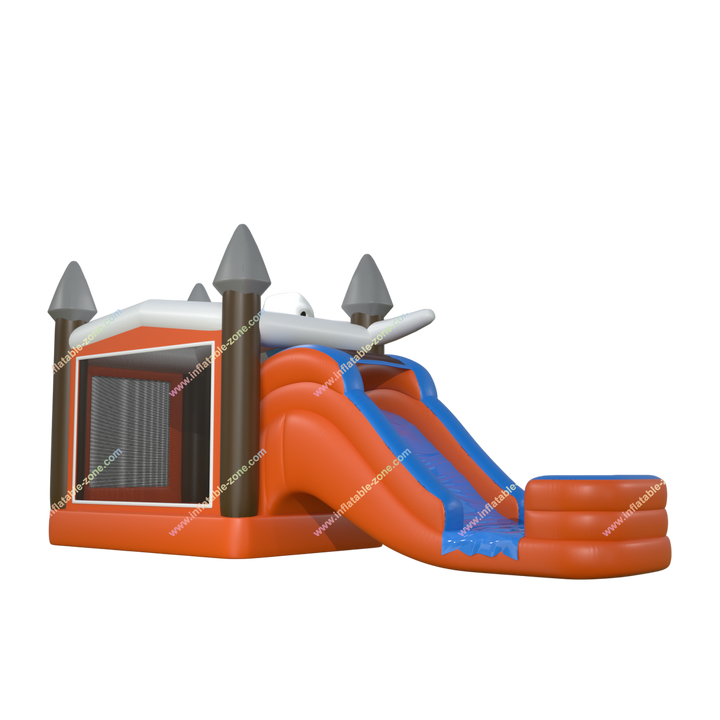 Mammoth Inflatable Bouncy Castle Water Slide  Pool Combo - DryWet Bounce House Fun