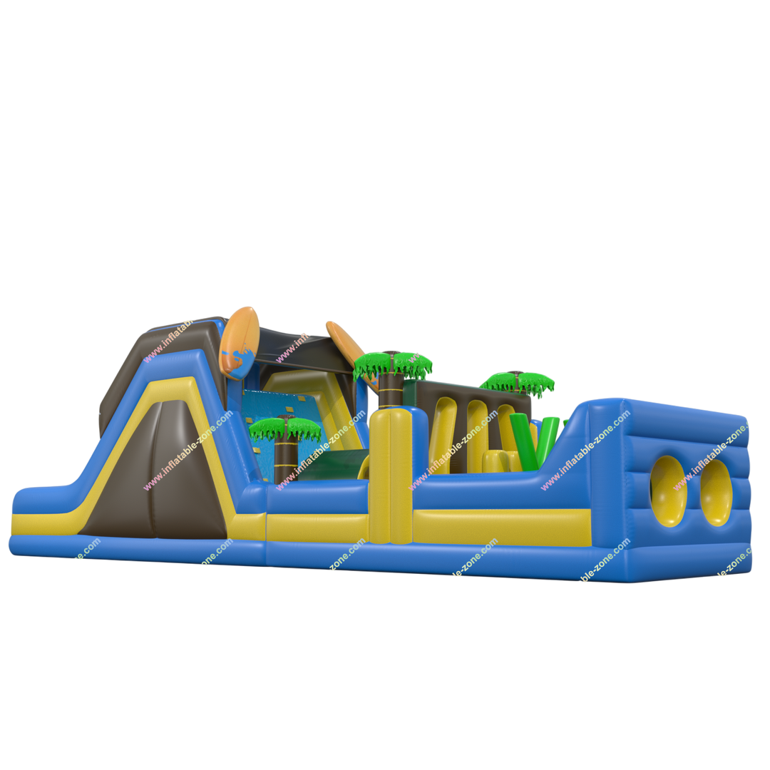 Inflatable Obstacle Course with Climb Slide - Fun Race Game for Kids