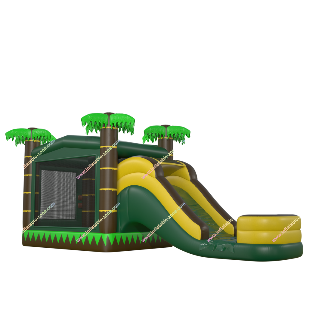 Tropical Bounce House Water Slide Combo - Summer Party Inflatable