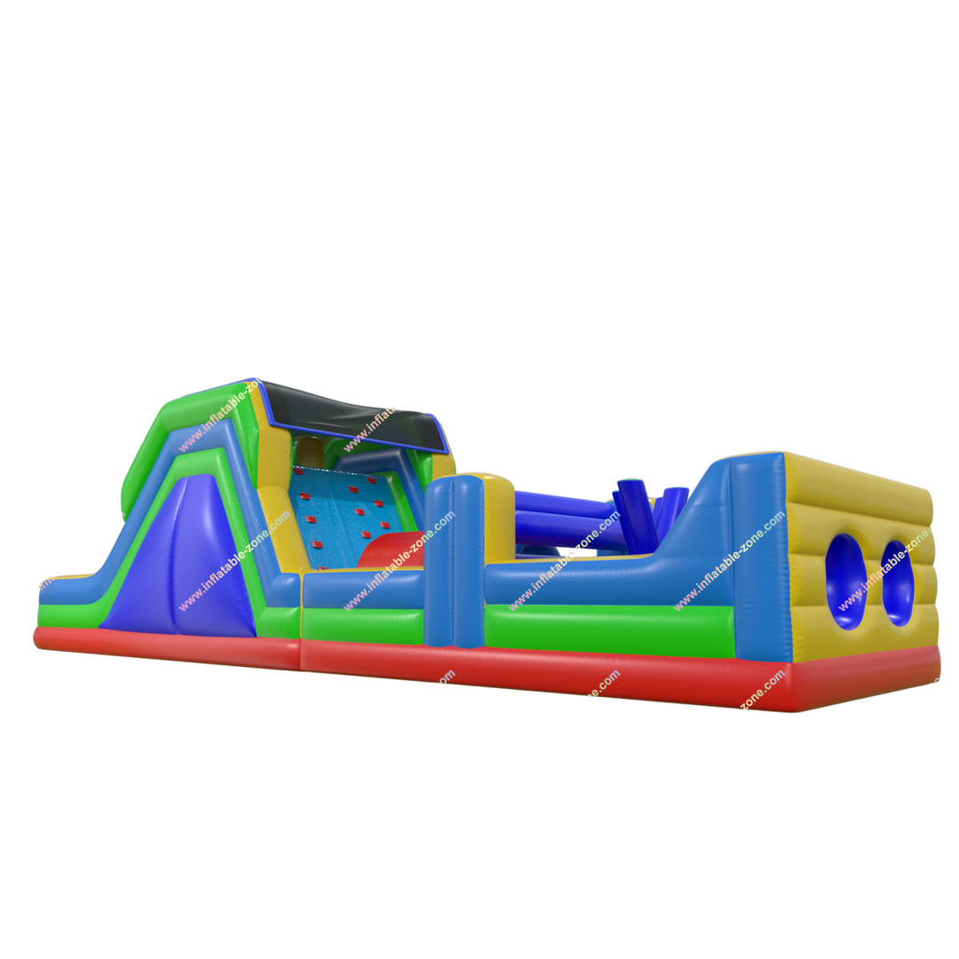 Inflatable Obstacle Course - Large Rock Climbing Wall  Slide