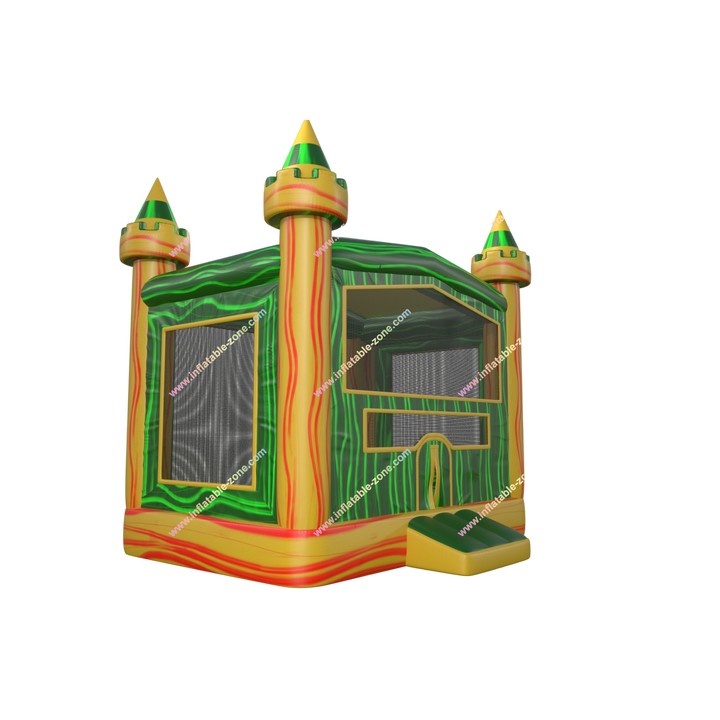 Jungle Castle Inflatable Bounce House - Yellow  Green Jumper for Parties and Rentals