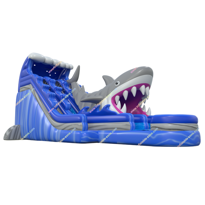 Backyard Shark Inflatable Waterslide - Fun Commercial Water Park Swimming Pool Slide