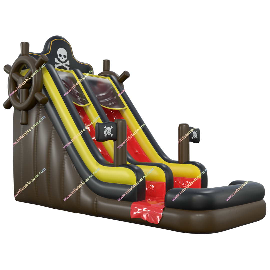 Inflatable Pirate Ship Water Slide with Pool - Fun Soft Play Area for Kids