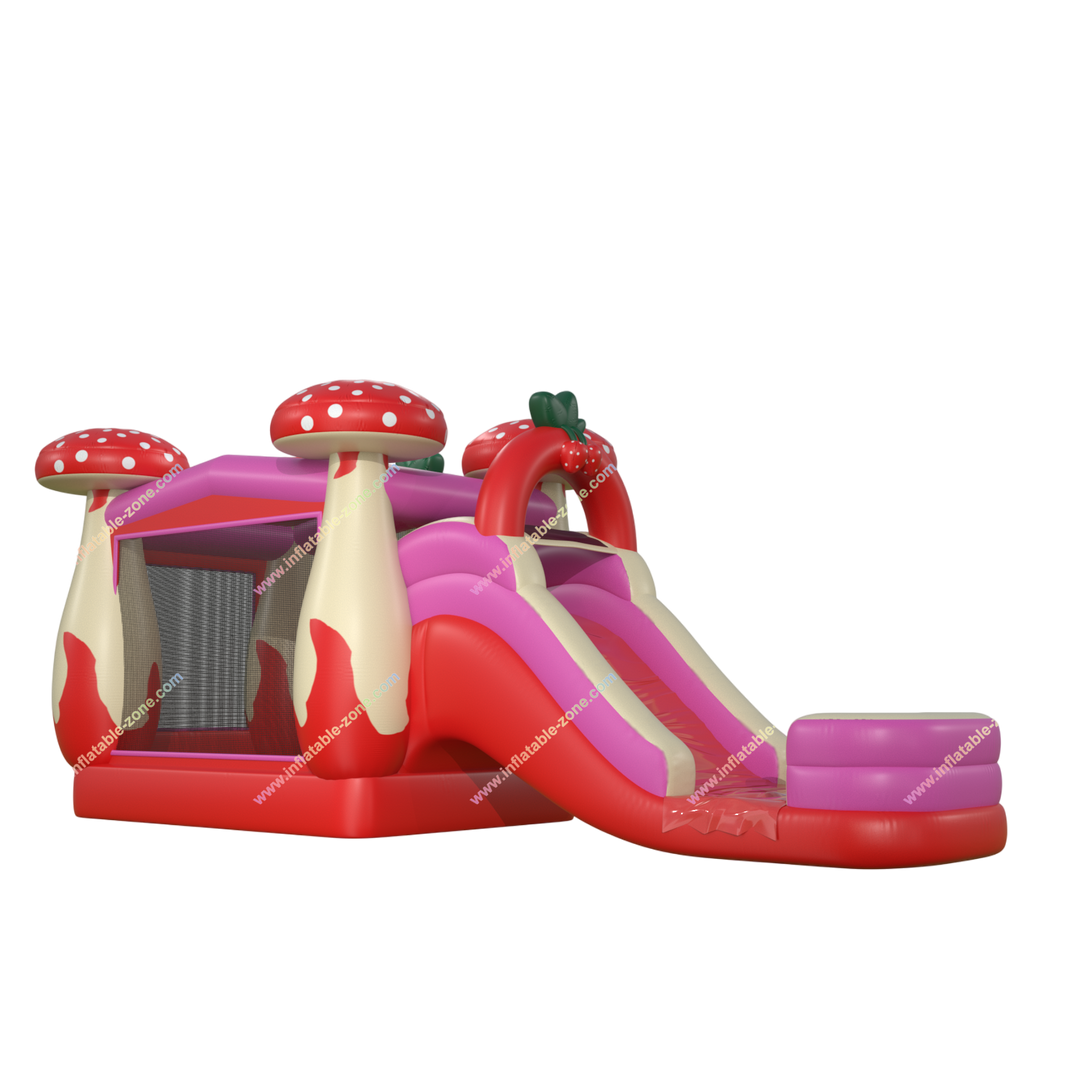 Giant Inflatable Mushroom Bounce House with Water Slide Combo - Fun Forest Adventure for Kids