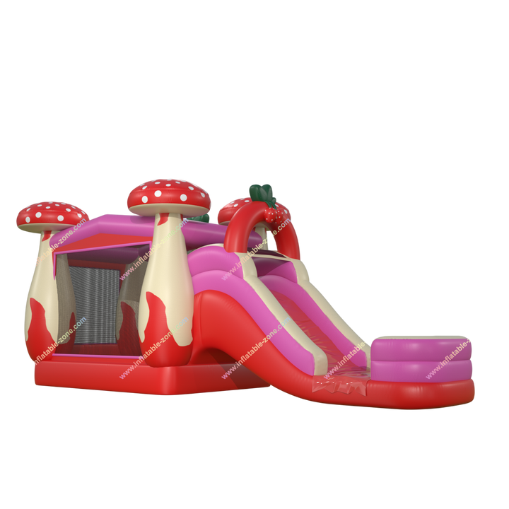 Giant Inflatable Mushroom Bounce House with Water Slide Combo - Fun Forest Adventure for Kids