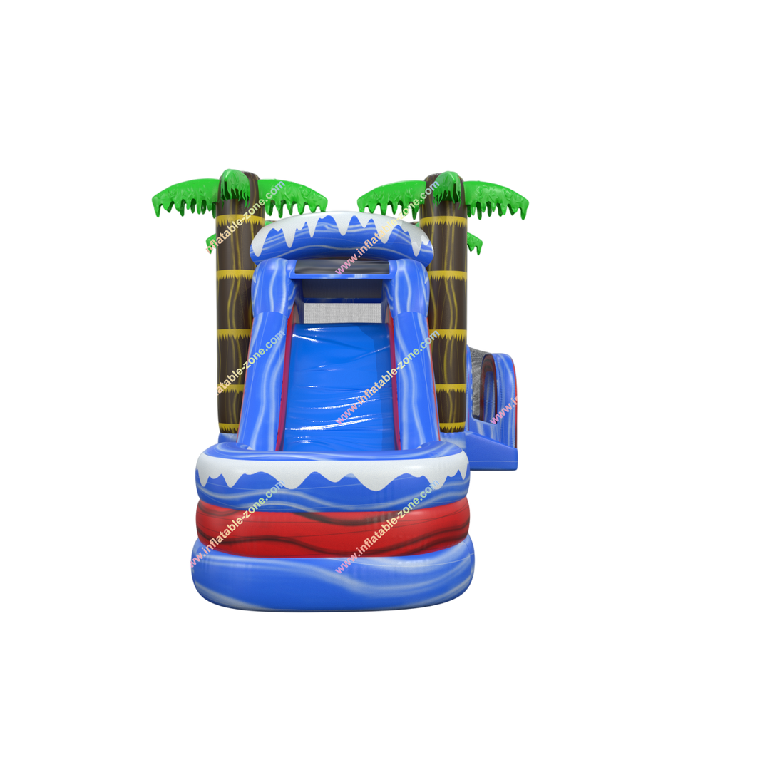 Palm Tree Bounce House with Slide - Inflatable Combo Bouncy Castle for Kids