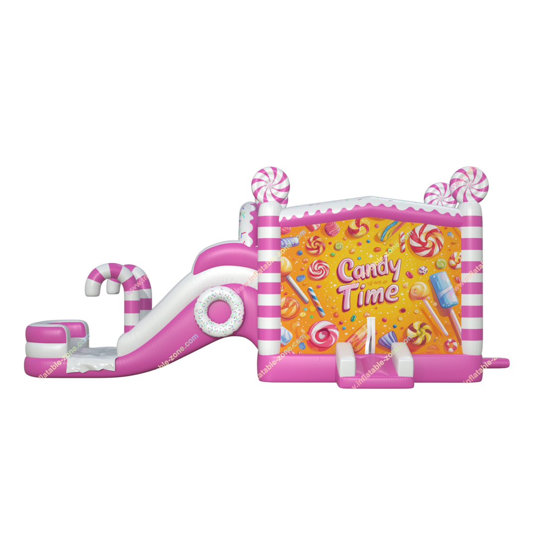 Candy Time Inflatable Water Slide Combo - Jumping House Bouncy Castle