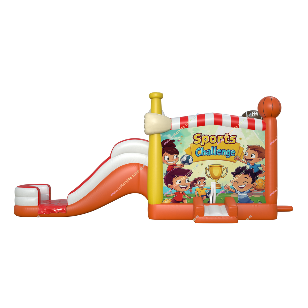 Water Slide and Bouncy Castle Combo - Inflatable Sports Party Bounce House