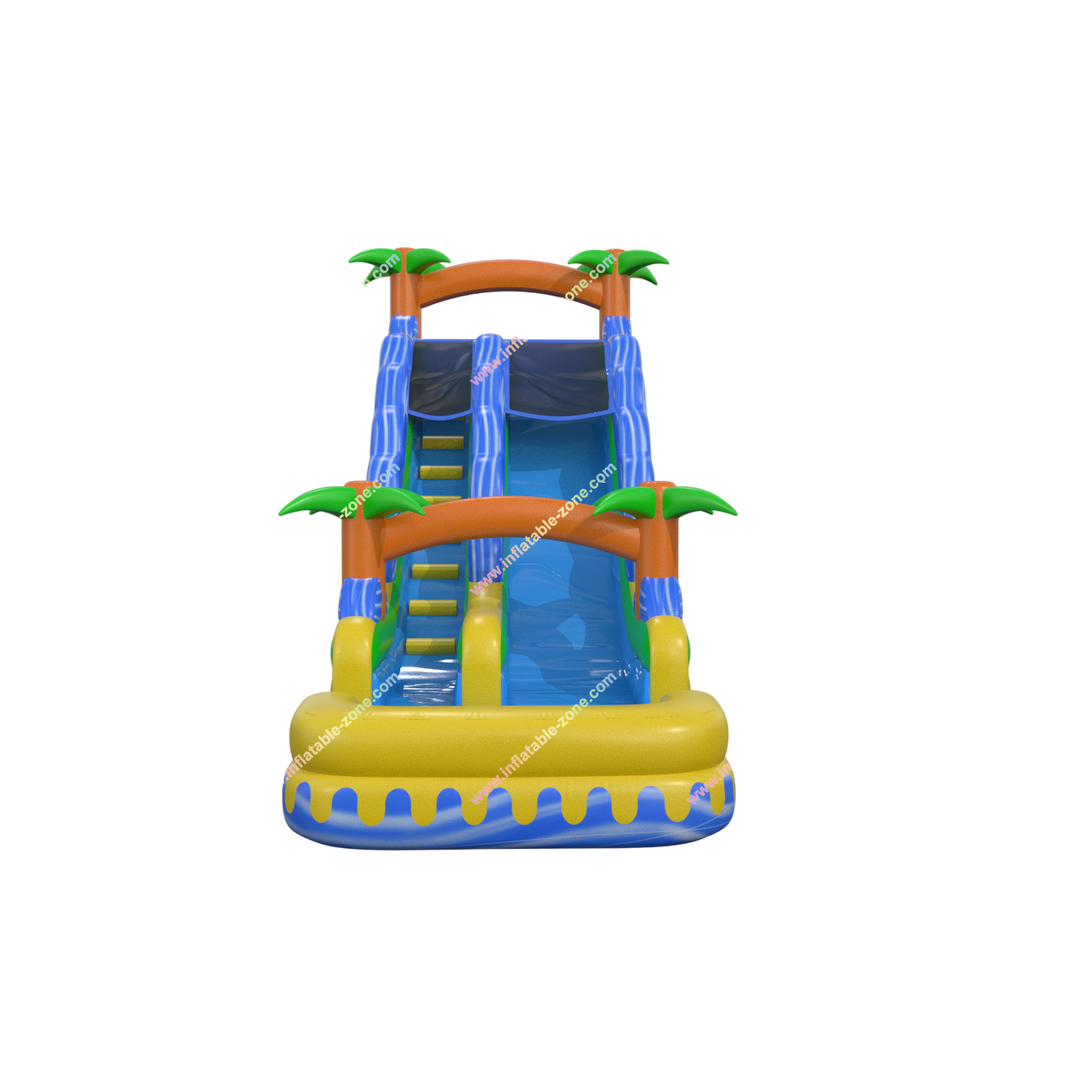 Inflatable Tropical Wave Slide - Large Backyard Water Play Waterslide