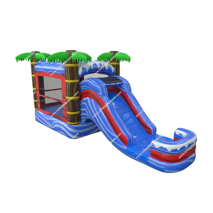 Palm Tree Bounce House with Slide - Inflatable Combo Bouncy Castle for Kids