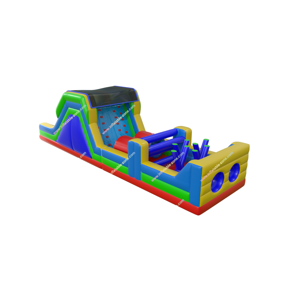 Inflatable Obstacle Course - Large Rock Climbing Wall  Slide