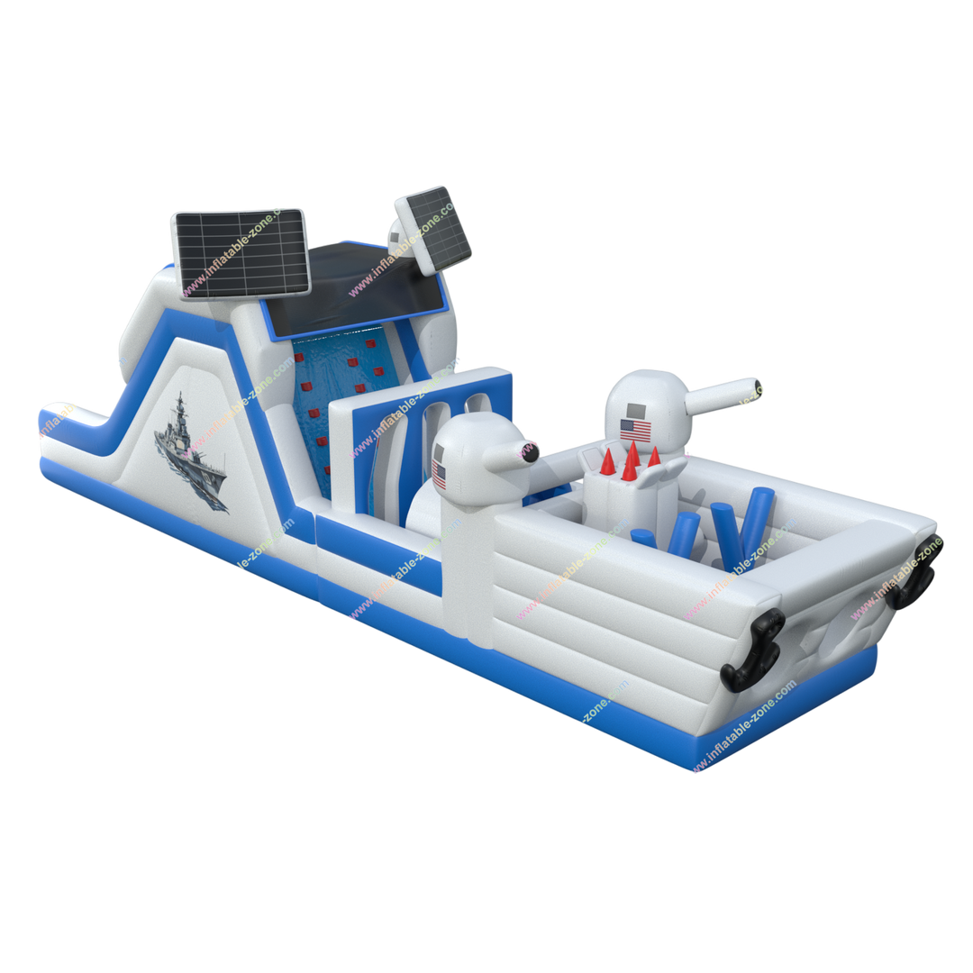 Patriotic Inflatable Obstacle Course - Backyard Battleship Adventure