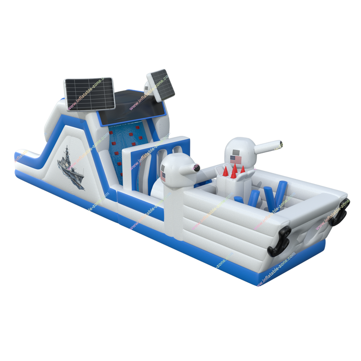 Patriotic Inflatable Obstacle Course - Backyard Battleship Adventure