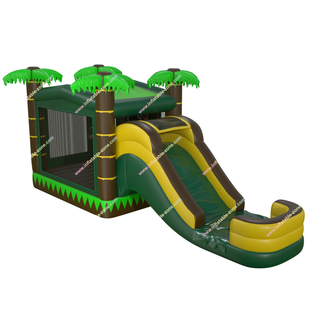 Tropical Bounce House Water Slide Combo - Summer Party Inflatable