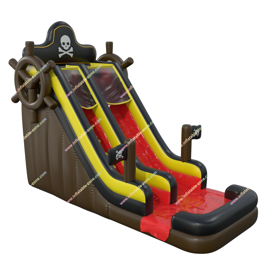 Inflatable Pirate Ship Water Slide with Pool - Fun Soft Play Area for Kids