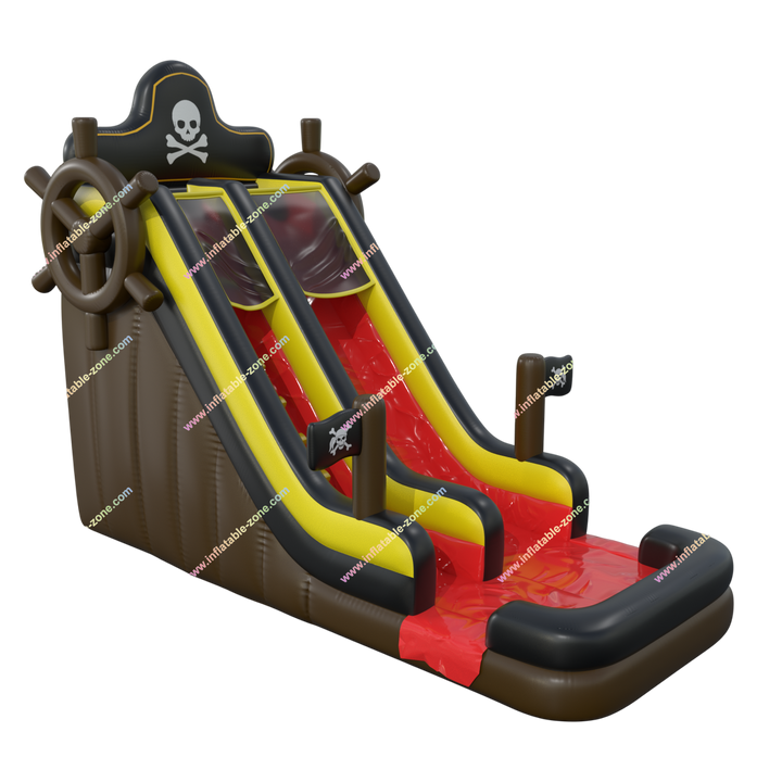 Inflatable Pirate Ship Water Slide with Pool - Fun Soft Play Area for Kids