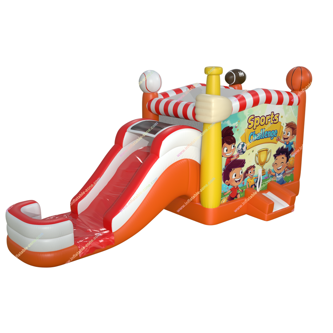 Water Slide and Bouncy Castle Combo - Inflatable Sports Party Bounce House