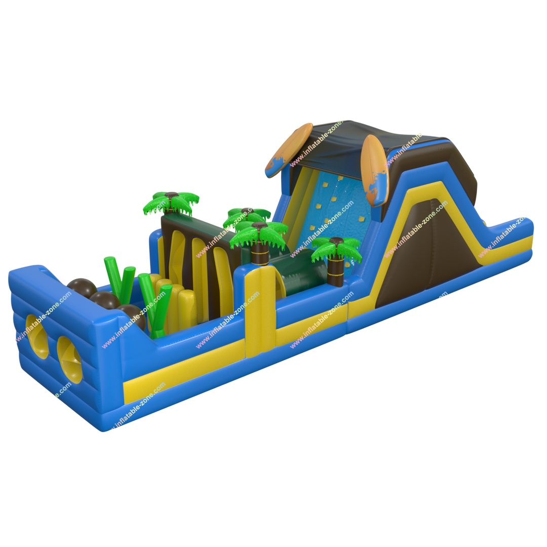 Inflatable Obstacle Course with Climb Slide - Fun Race Game for Kids