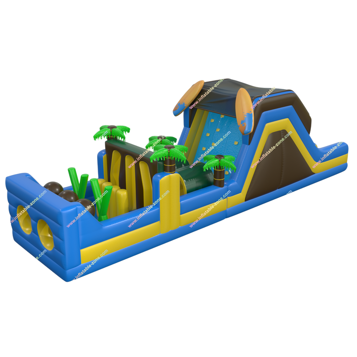 Inflatable Obstacle Course with Climb Slide - Fun Race Game for Kids