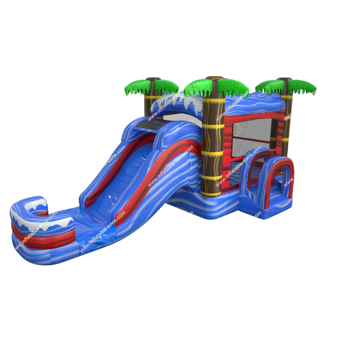 Palm Tree Bounce House with Slide - Inflatable Combo Bouncy Castle for Kids