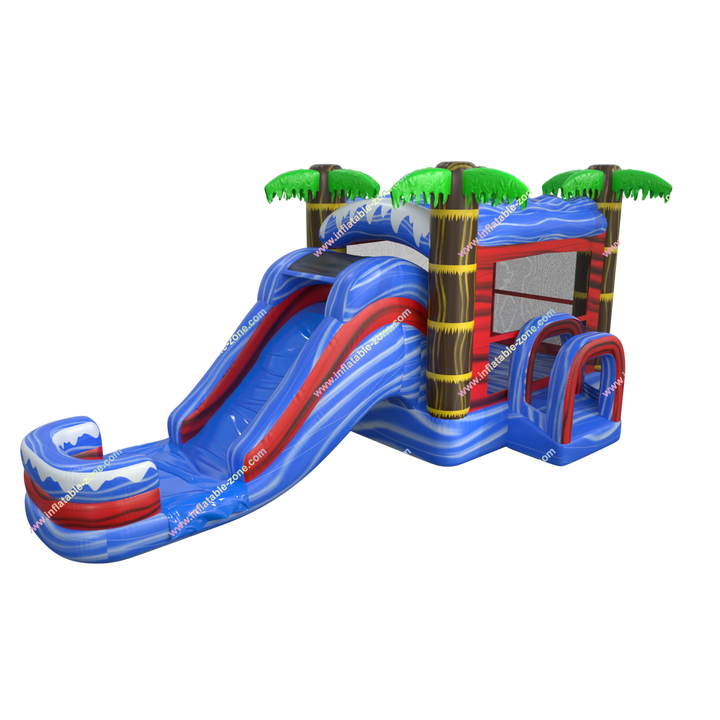 Palm Tree Bounce House with Slide - Inflatable Combo Bouncy Castle for Kids